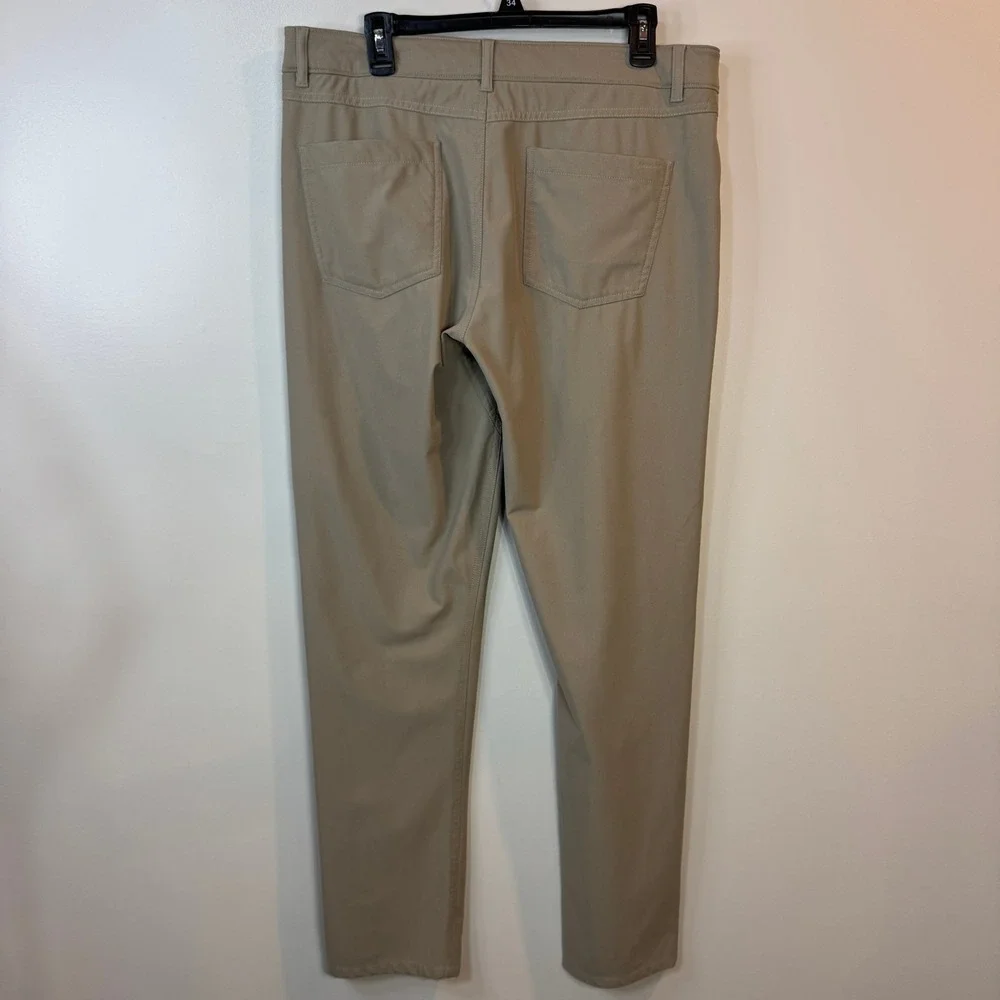 johnnie-O Prep Performance Mens Khaki Stretch Pants 35x32 Flat Front Casual Golf